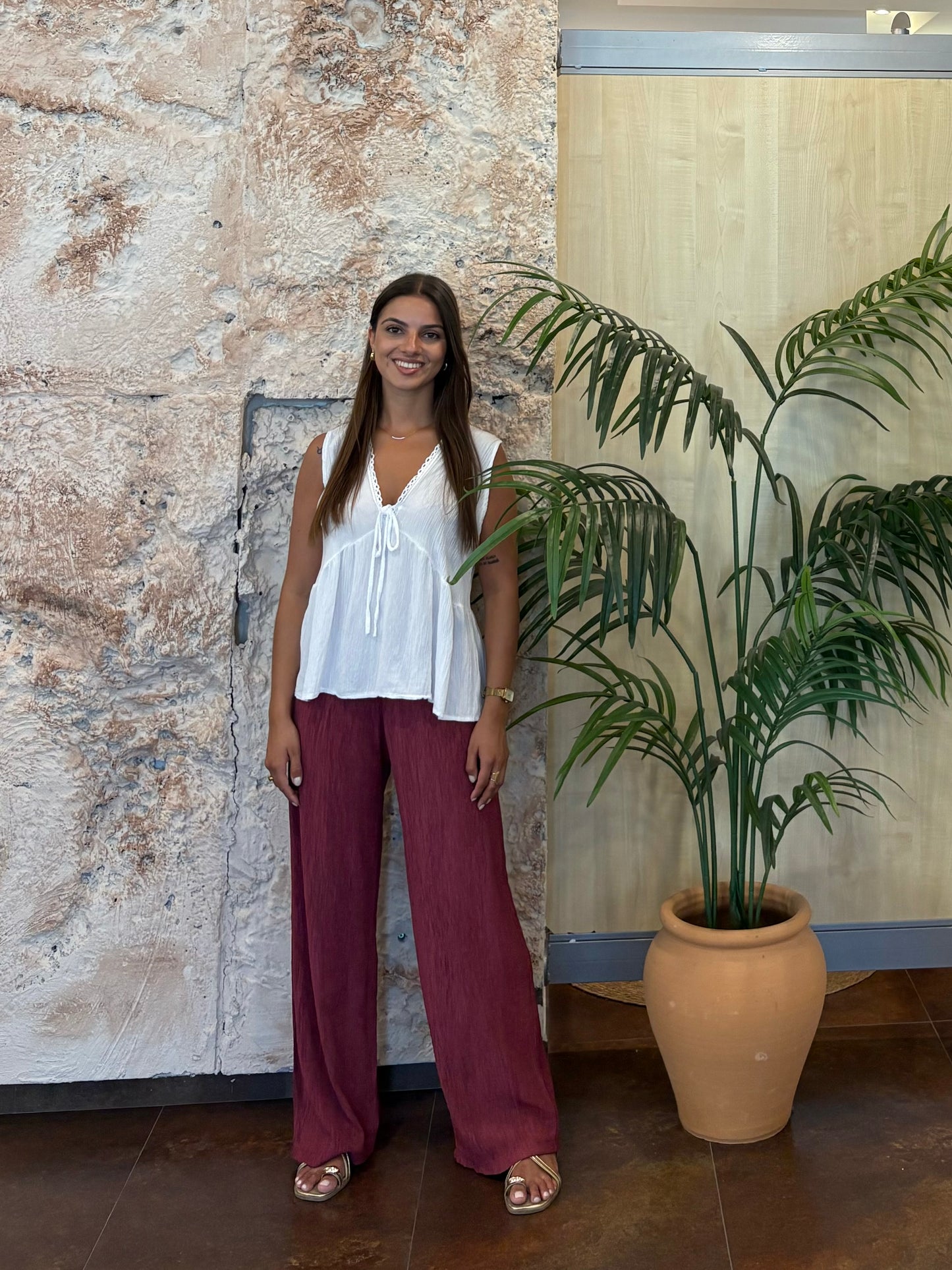 PANTALÓN FLUIDO BAMBULA FRAMBUESA