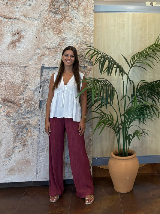 PANTALÓN FLUIDO BAMBULA FRAMBUESA