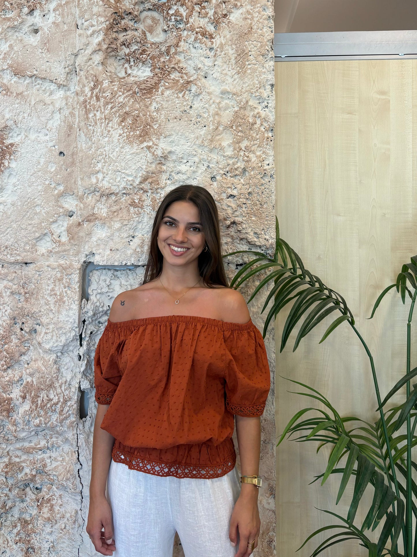 BLUSA PLUMETI PUNTILLA TEJA