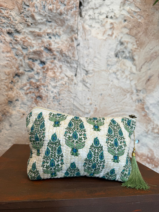 NECESER BEIGE CON FLORES VERDES