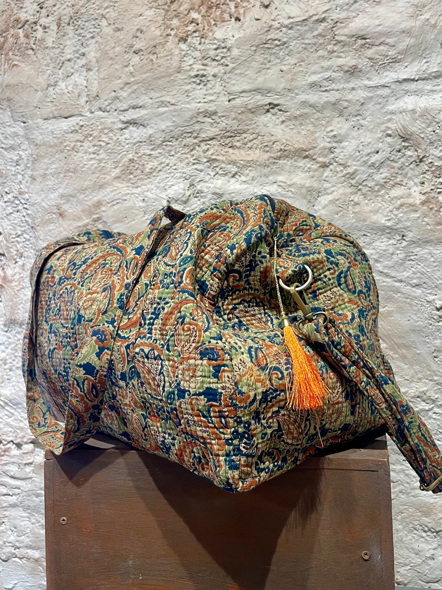 BOLSO VIAJE ESTAMPADO VERDE