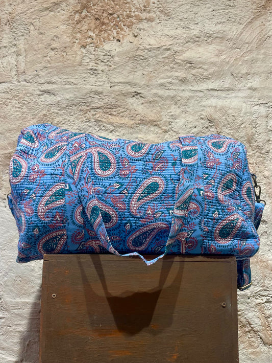 BOLSO VIAJE ESTAMPADO AZUL