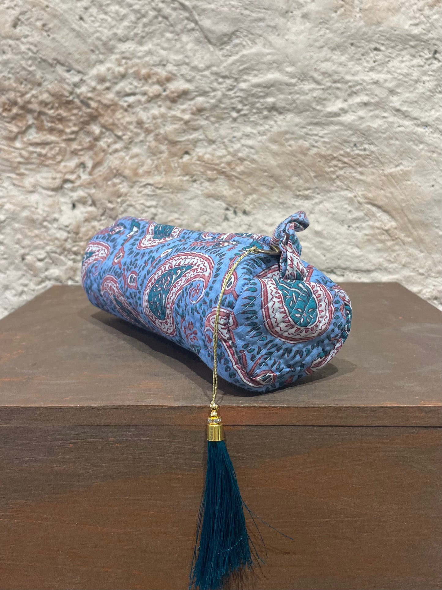 ESTUCHE GRANDE ESTAMPADO AZUL