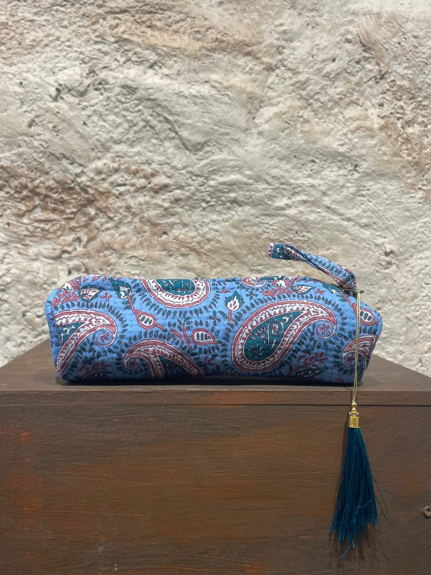 ESTUCHE GRANDE ESTAMPADO AZUL