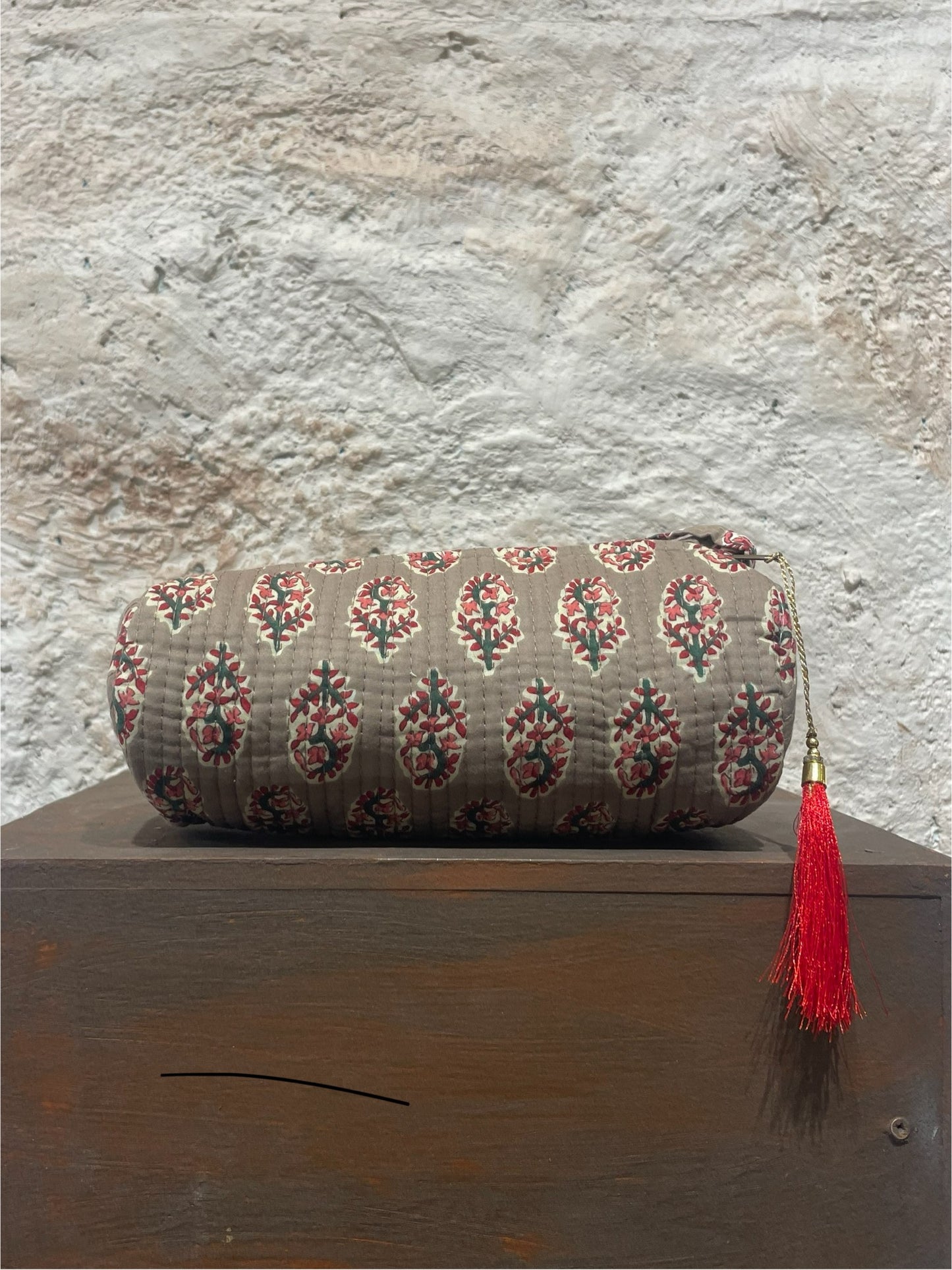 ESTUCHE GRANDE ESTAMPADO TAUPE