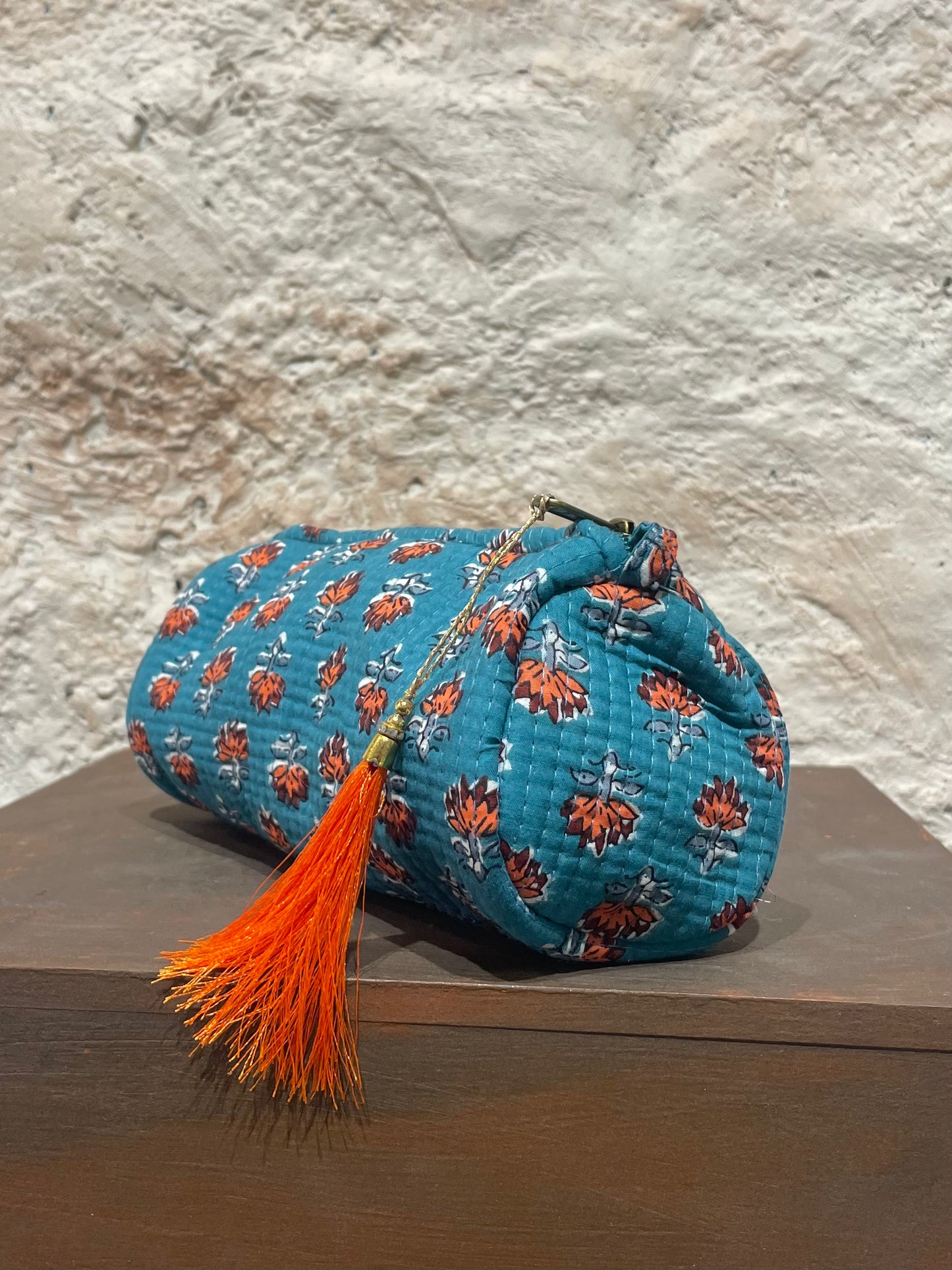 ESTUCHE GRANDE ESTAMPADO TURQUESA