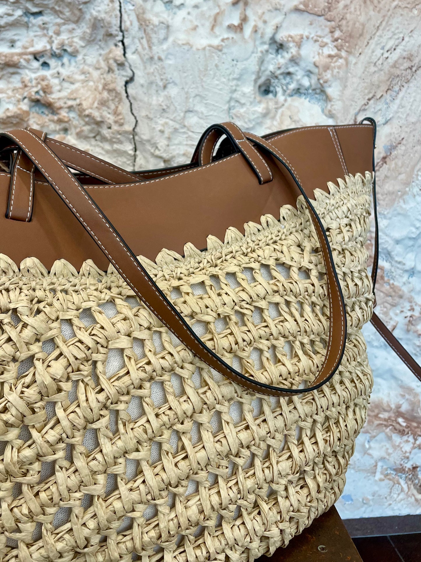 CESTA RAFIA COMBINADA CAMEL