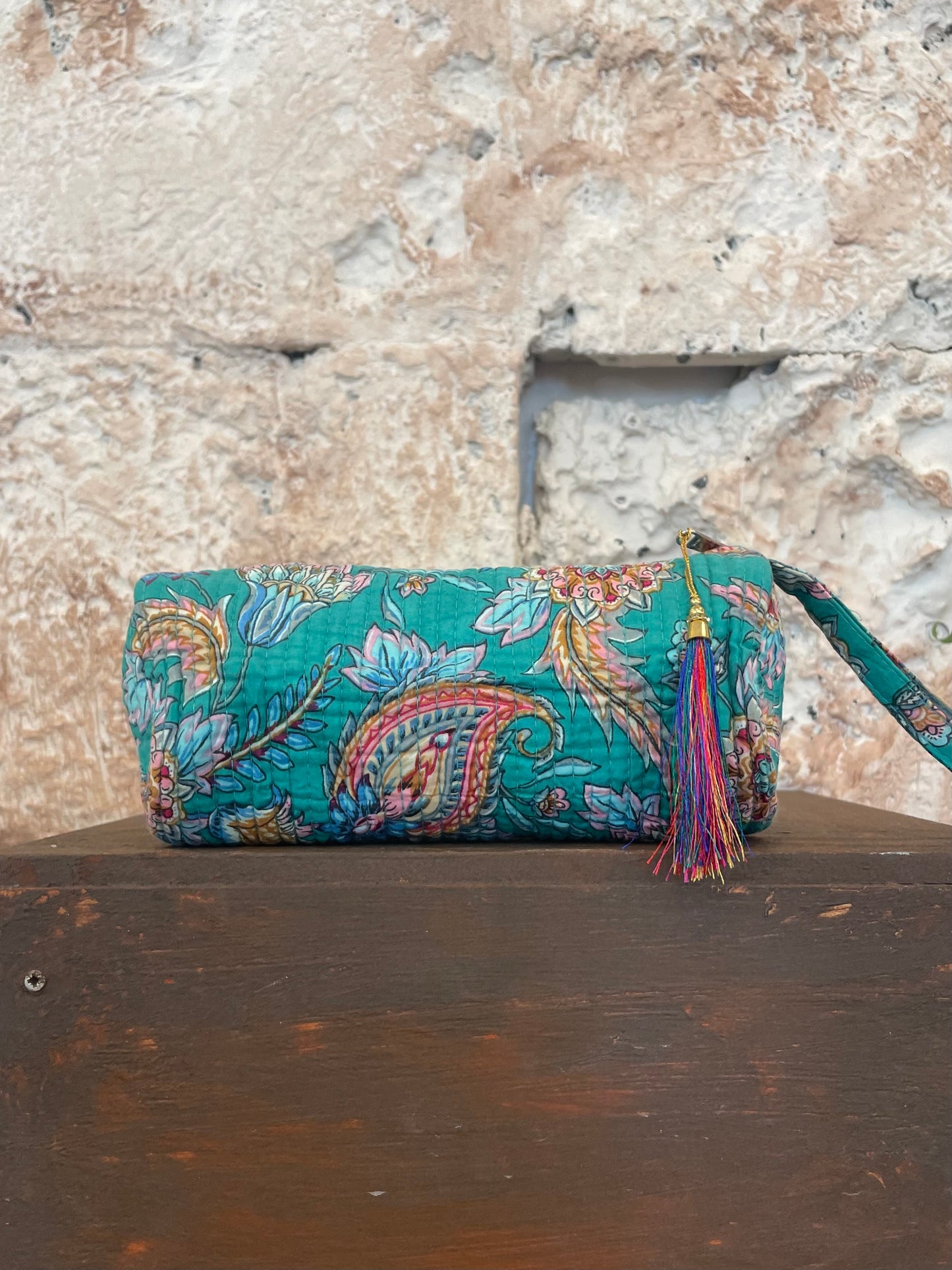 ESTUCHE ESTAMPADO TURQUESA