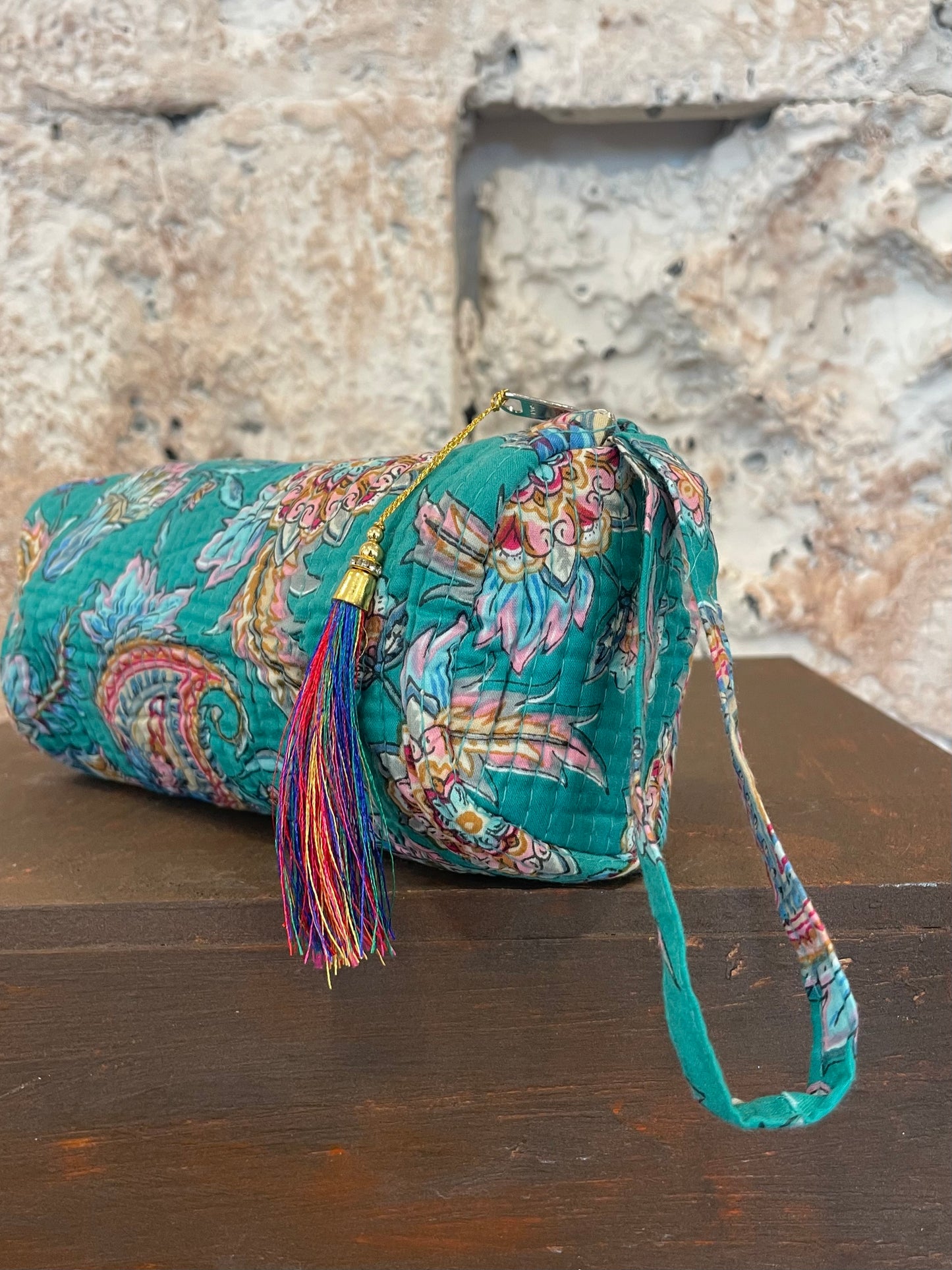ESTUCHE ESTAMPADO TURQUESA