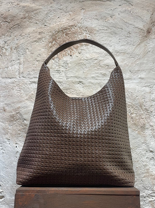 SHOPPER DETALLE FLOR MARRÓN