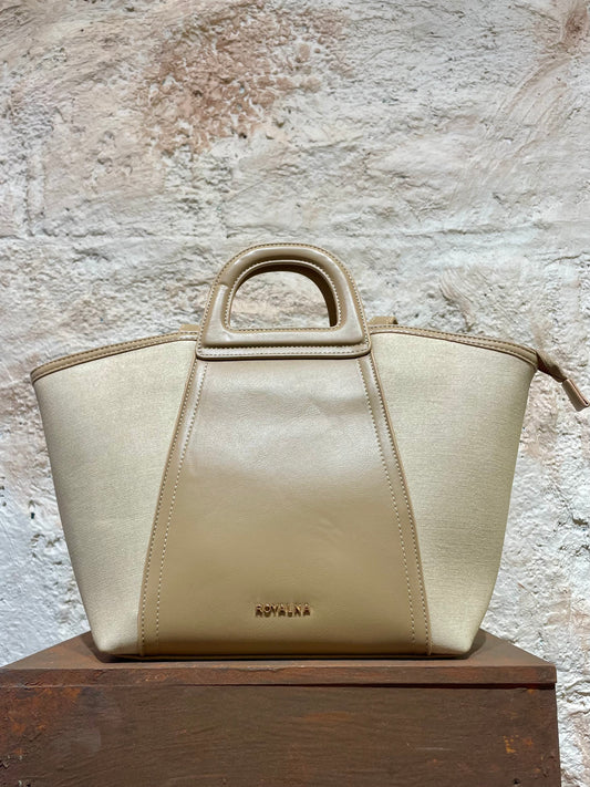 BOLSO DE HOMBRO BEIGE-CRUDO