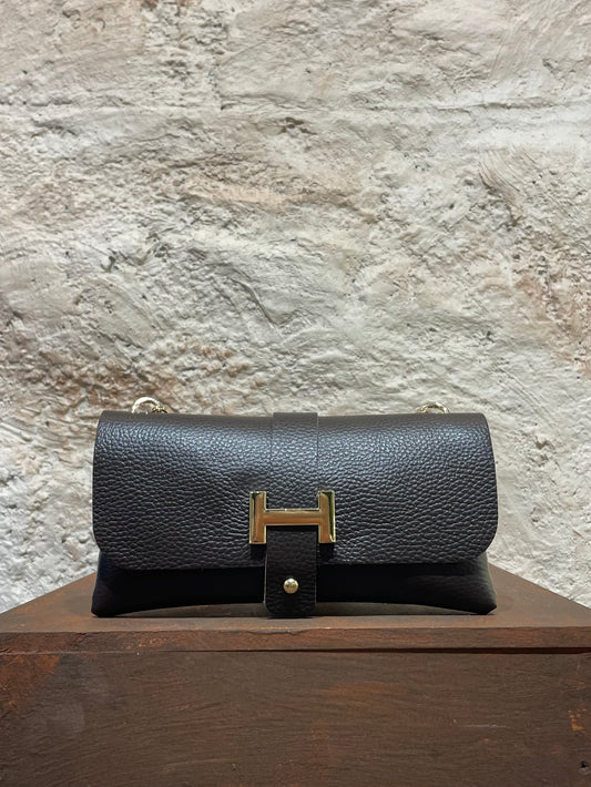 BANDOLERA PIEL MARRÓN CON DETALLES