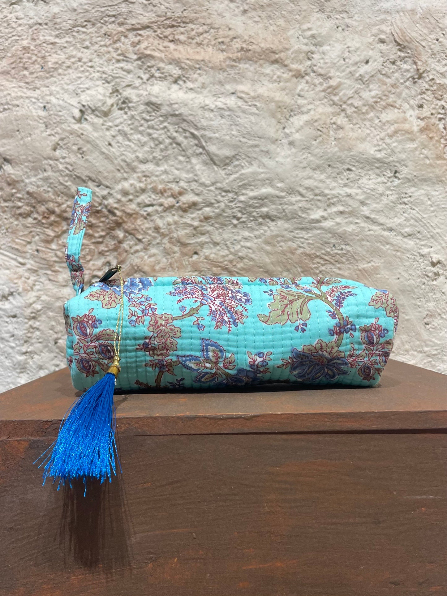 ESTUCHE PEQUEÑO VERDE AGUA-AZUL