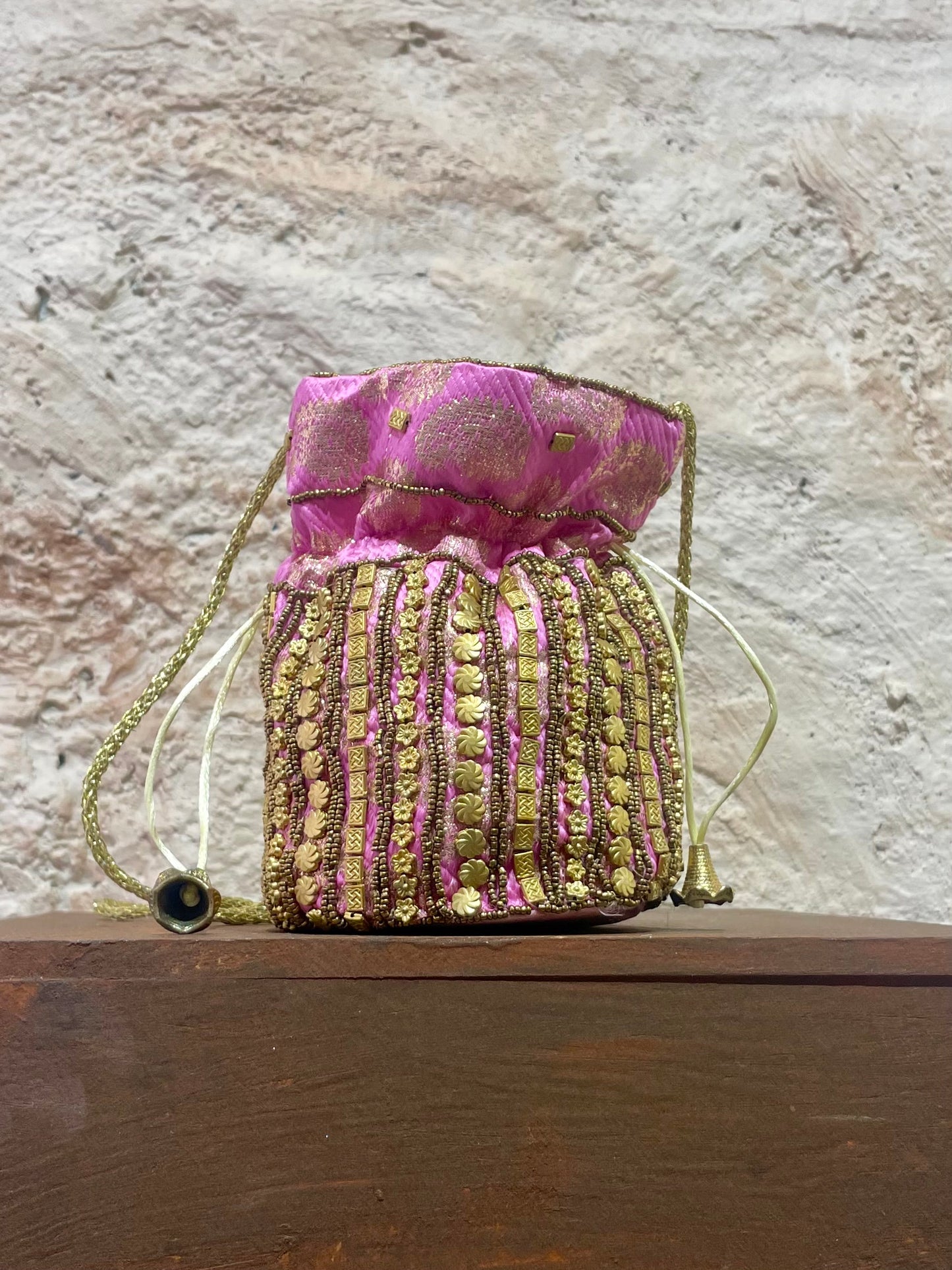 SAQUITO ABALORIOS ROSA