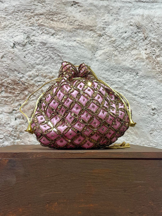 SAQUITO ABALORIOS OVALADO ROSA