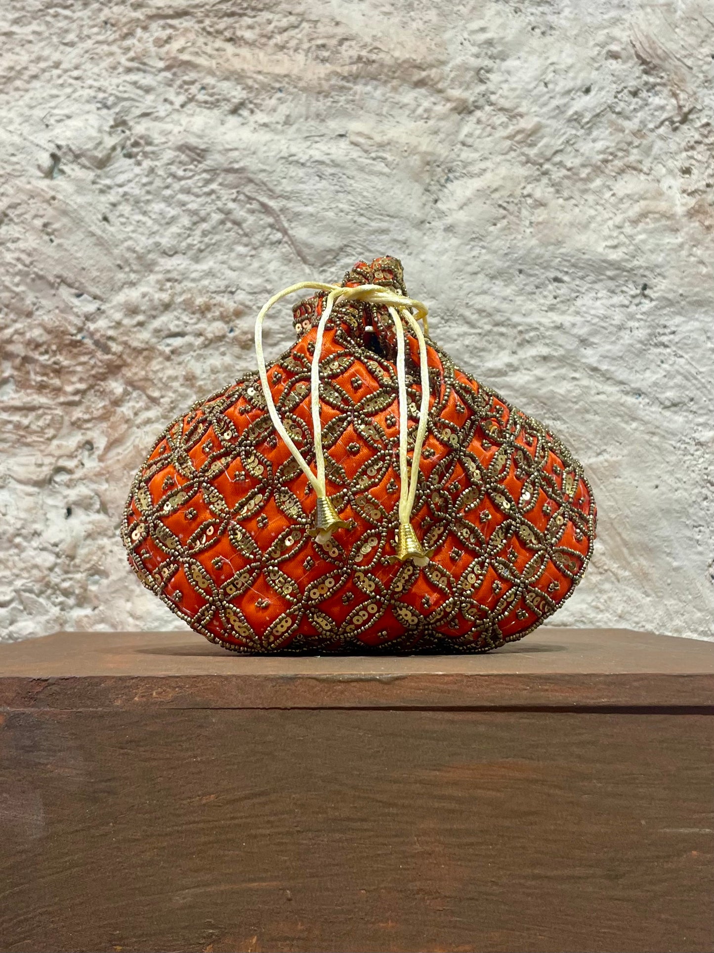 SAQUITO ABALORIOS OVALADO NARANJA